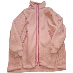 Womens Free People Polartec Full-Zip Pink/Salmon Pockets Jacket EUC Med‎